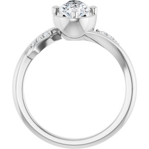 14K X1 White Gold 10.5x5.5 mm Pear Ring Mounting – image 3