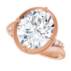18K Rose Gold 12x10 mm Oval Ring Mounting – image 8