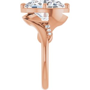 10K Rose Gold 12x10 mm Oval Ring Mounting – image 7