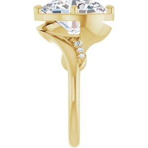 10K Yellow Gold 12x10 mm Oval Ring Mounting – image 7