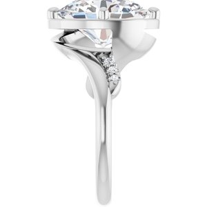 14K X1 White Gold 12x10 mm Oval Ring Mounting – image 7