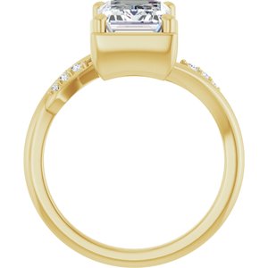14K Yellow Gold 9x7 mm Emerald Ring Mounting – image 3