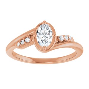 10K Rose Gold 6x4 mm Oval Ring Mounting – image 5