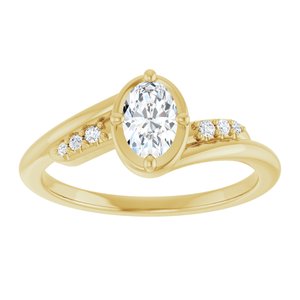 14K Yellow Gold 6x4 mm Oval Ring Mounting – image 5