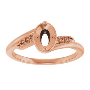 10K Rose Gold 6x4 mm Oval Ring Mounting – image 6