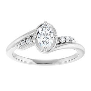 14K X1 White Gold 6x4 mm Oval Ring Mounting – image 5