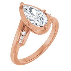 10K Rose Gold 10.5x5.5 mm Pear Ring Mounting