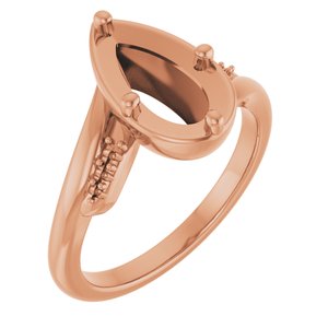 18K Rose Gold 10.5x5.5 mm Pear Ring Mounting – image 2