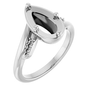 18K White Gold 10.5x5.5 mm Pear Ring Mounting – image 2