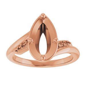 14K Rose Gold 10.5x5.5 mm Pear Ring Mounting – image 6