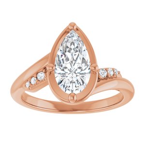 18K Rose Gold 10.5x5.5 mm Pear Ring Mounting – image 5