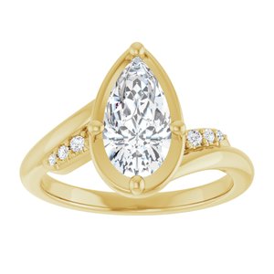 14K Yellow Gold 10.5x5.5 mm Pear Ring Mounting – image 5