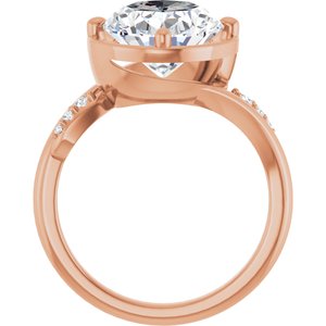10K Rose Gold 12x10 mm Oval Ring Mounting – image 3