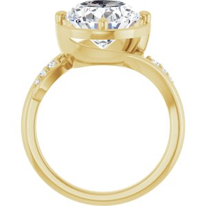 18K Yellow Gold 12x10 mm Oval Ring Mounting – image 3