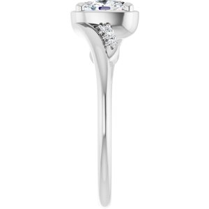 18K White Gold 6x4 mm Elongated Cushion Ring Mounting – image 7