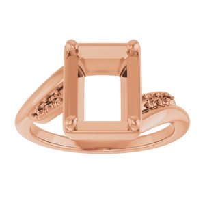 10K Rose Gold 9x7 mm Emerald Ring Mounting – image 6