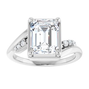 Continuum Sterling Silver 9x7 mm Emerald Ring Mounting – image 5