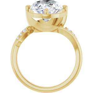18K Yellow Gold 14x10 mm Oval Ring Mounting – image 3