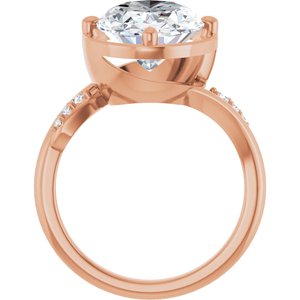 10K Rose Gold 14x10 mm Oval Ring Mounting – image 3