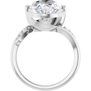 10K White Gold 14x10 mm Oval Ring Mounting – image 3