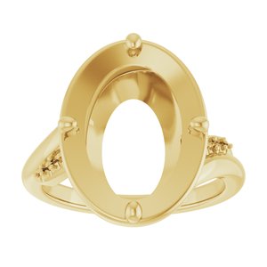 10K Yellow Gold 14x10 mm Oval Ring Mounting – image 6