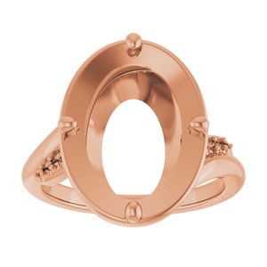 14K Rose Gold 14x10 mm Oval Ring Mounting – image 6