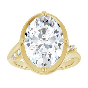 18K Yellow Gold 14x10 mm Oval Ring Mounting – image 5