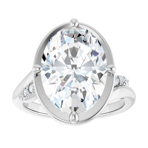 Platinum 14x10 mm Oval Ring Mounting – image 5