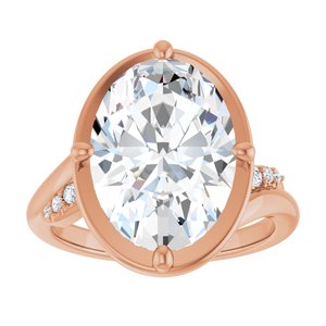 18K Rose Gold 14x10 mm Oval Ring Mounting – image 5
