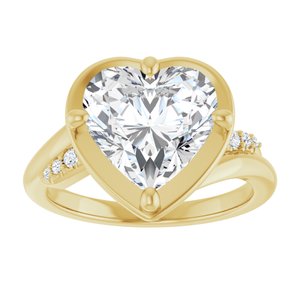 18K Yellow Gold 10x10 mm Heart Ring Mounting – image 5