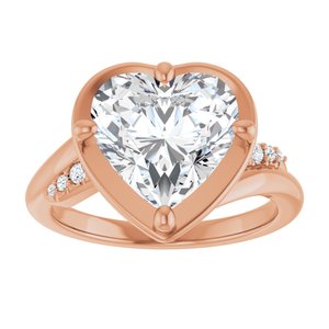 18K Rose Gold 10x10 mm Heart Ring Mounting – image 5