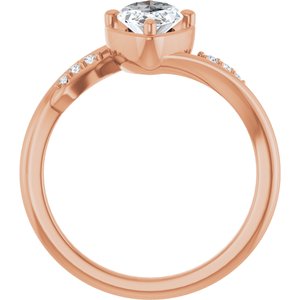 10K Rose Gold 10.5x5.5 mm Marquise Ring Mounting – image 3