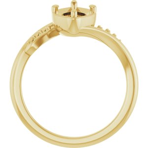 14K Yellow Gold 10.5x5.5 mm Marquise Ring Mounting – image 4