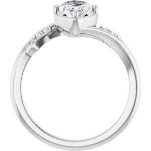 14K X1 White Gold 10.5x5.5 mm Marquise Ring Mounting – image 3