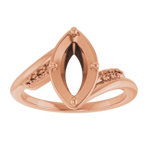 10K Rose Gold 10.5x5.5 mm Marquise Ring Mounting – image 6