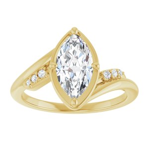 14K Yellow Gold 10.5x5.5 mm Marquise Ring Mounting – image 5