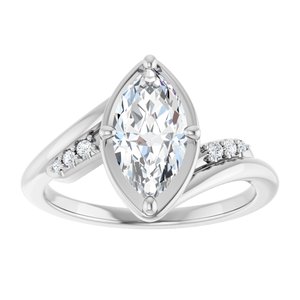 Continuum Sterling Silver 10.5x5.5 mm Marquise Ring Mounting – image 5