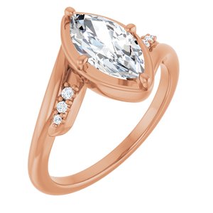 10K Rose Gold 10.5x5.5 mm Marquise Ring Mounting