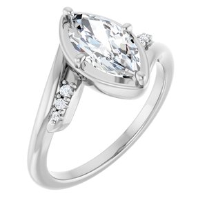 18K White Gold 10.5x5.5 mm Marquise Ring Mounting