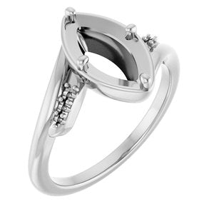 Sterling Silver 10.5x5.5 mm Marquise Ring Mounting – image 2