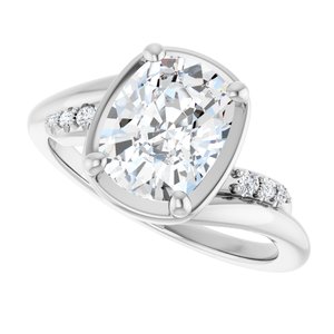 Sterling Silver 9x7 mm Elongated Cushion Ring Mounting – image 8