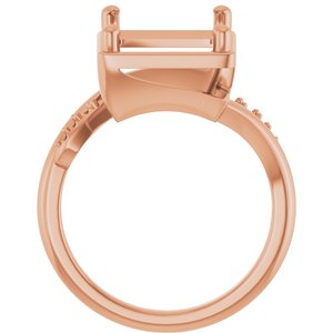10K Rose Gold 12x10 mm Emerald Ring Mounting – image 4