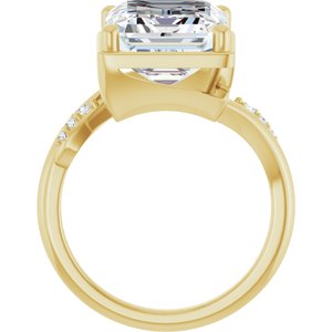 18K Yellow Gold 12x10 mm Emerald Ring Mounting – image 3