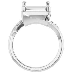Sterling Silver 12x10 mm Emerald Ring Mounting – image 4