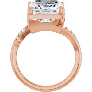 14K Rose Gold 12x10 mm Emerald Ring Mounting – image 3