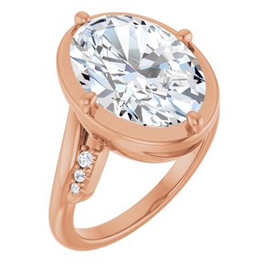 10K Rose Gold 14x10 mm Oval Ring Mounting