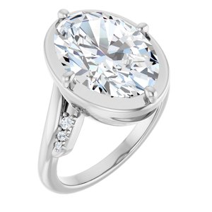 Sterling Silver 14x10 mm Oval Ring Mounting