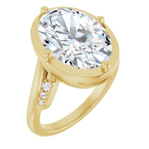 10K Yellow Gold 14x10 mm Oval Ring Mounting
