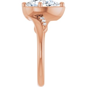 18K Rose Gold 10x6 mm Pear Ring Mounting – image 7