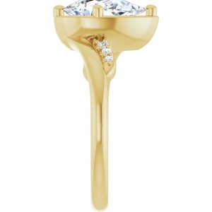 18K Yellow Gold 10x6 mm Pear Ring Mounting – image 7
